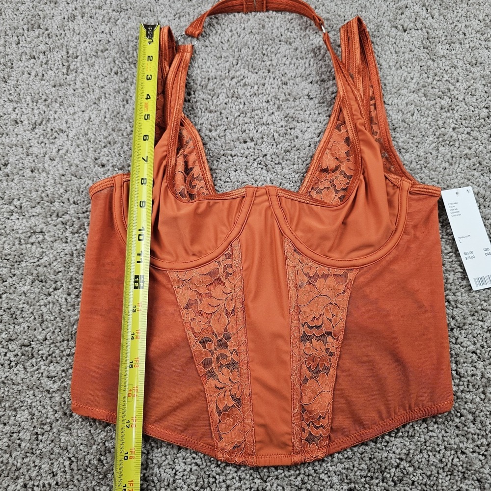 Out From Under Bewitched Lace Layered Corset Sz Large Orange Urban Outfitters - Picture 11 of 12